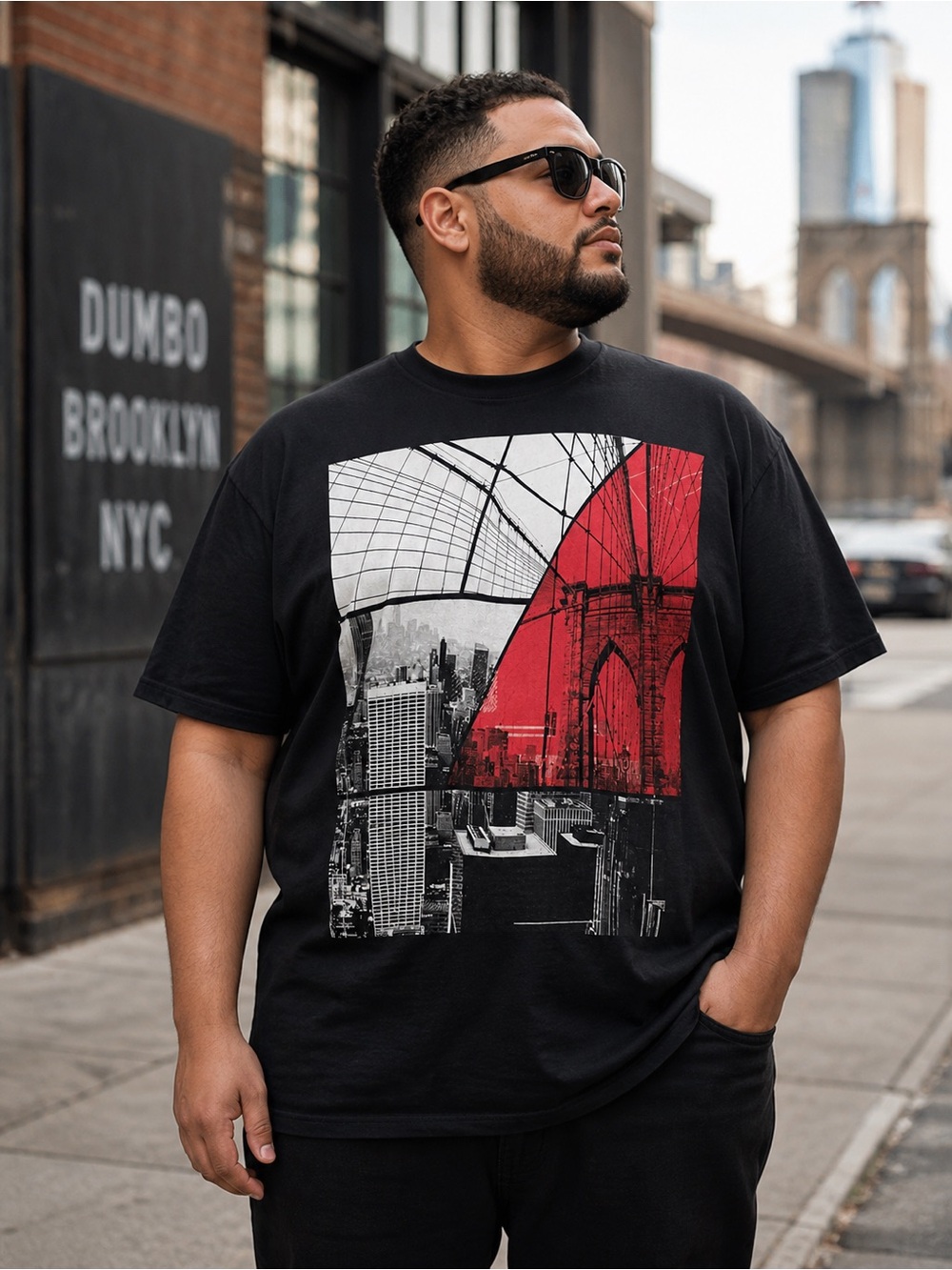 NYC Brooklyn Bridge Graphic Tee 2XLT Big & Tall, NWT